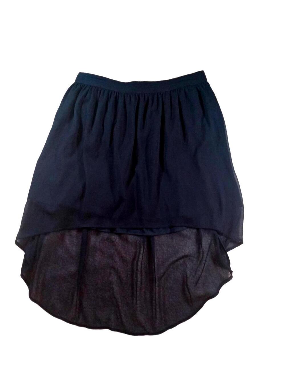 Converse Navy Blue Sheer High-Low Skirt